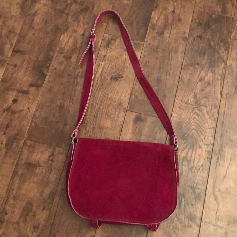 Suede book bag